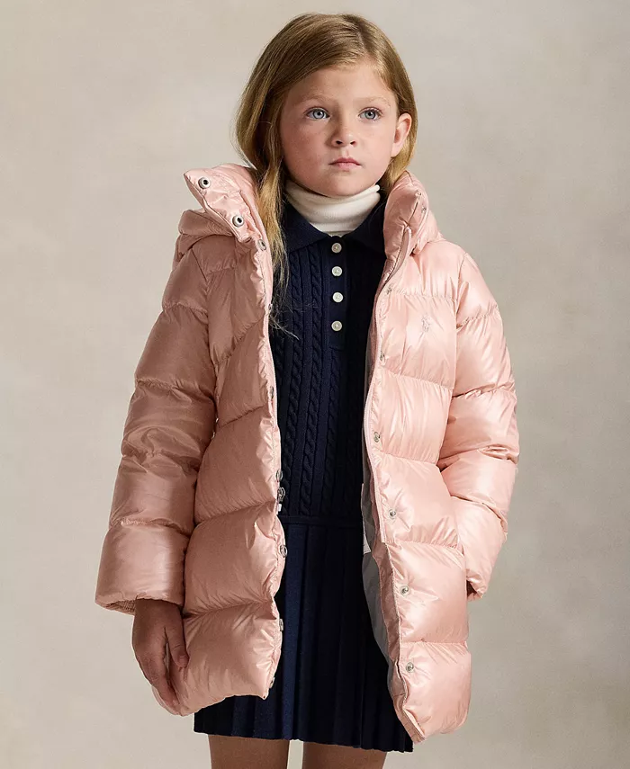 

Детская куртка с капюшоном Metallic на молнии, размеры 2T-6X Polo Ralph Lauren, розовый