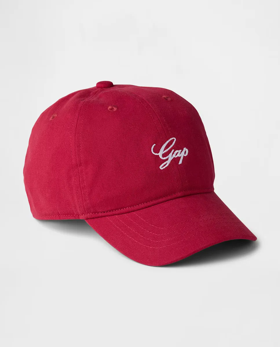

Бейсболка из мягкого хлопка из денима с детским логотипом GAP, красный