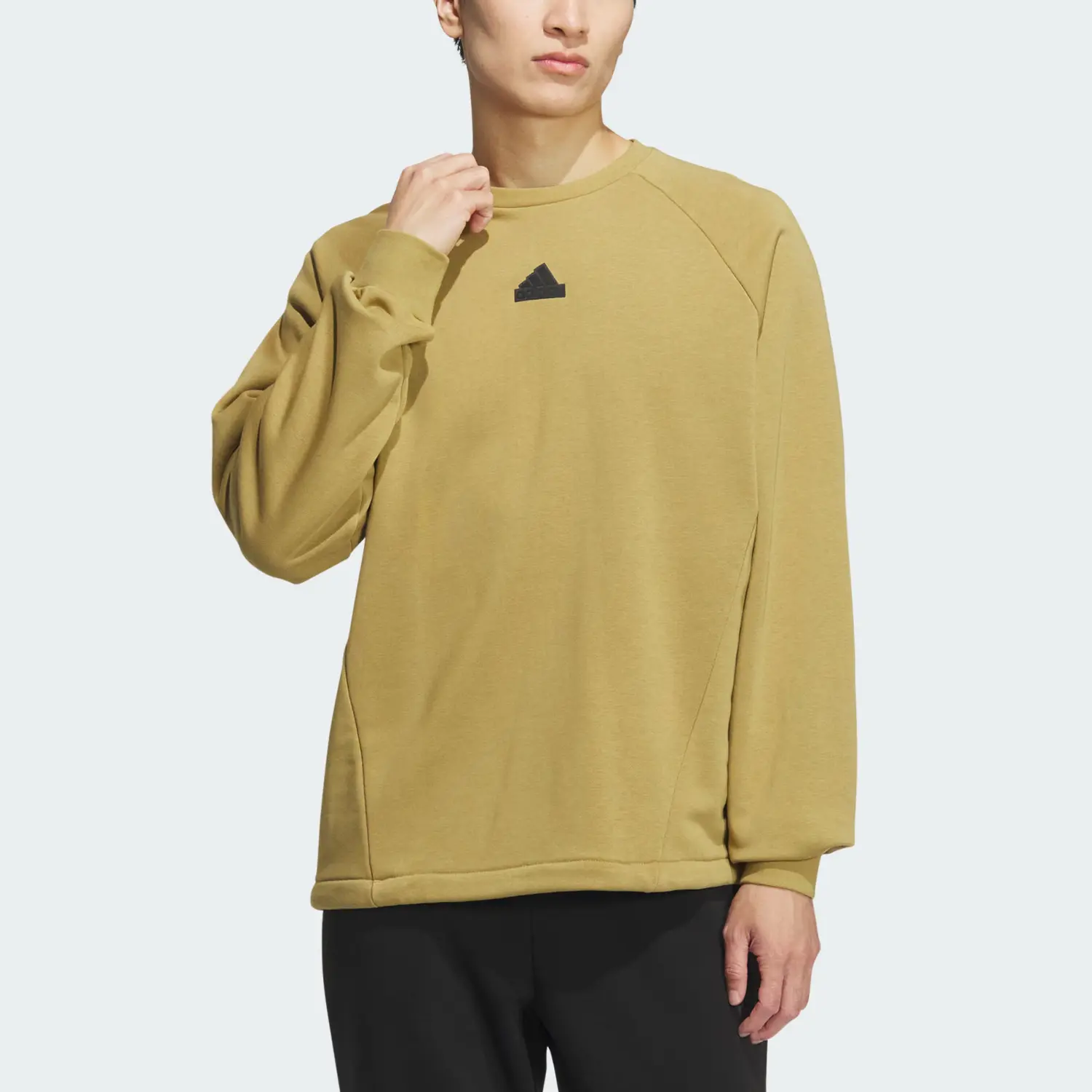 Толстовка tech rain crew Adidas, хаки коричневый — фото 4