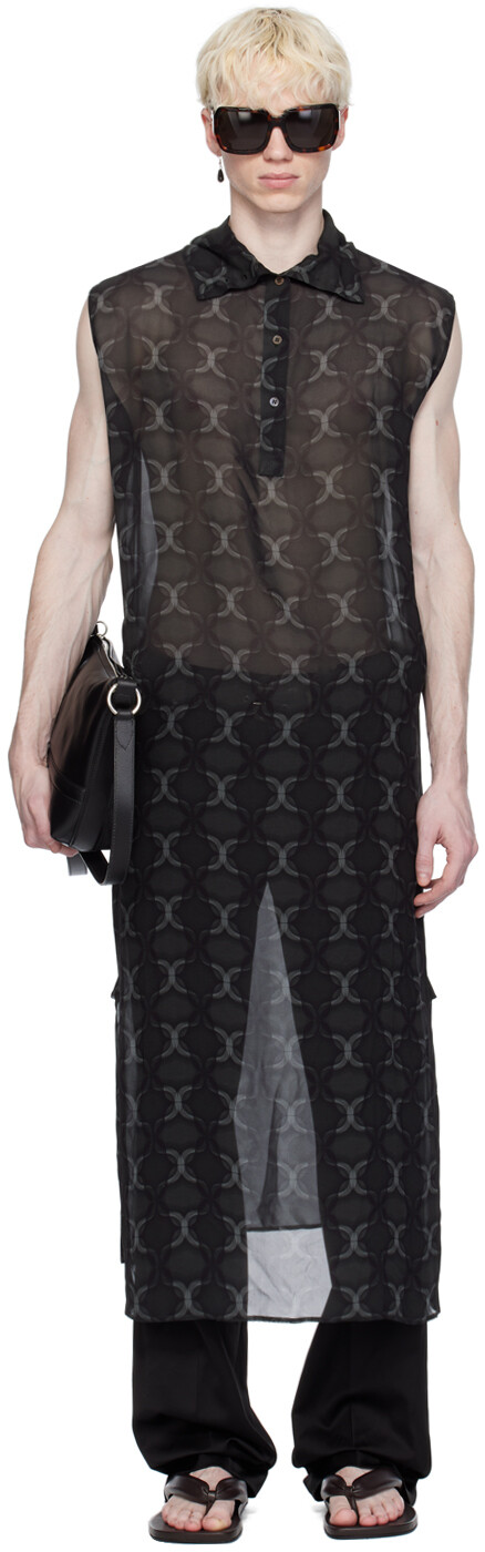 

Серая полупрозрачная рубашка Dries Van Noten