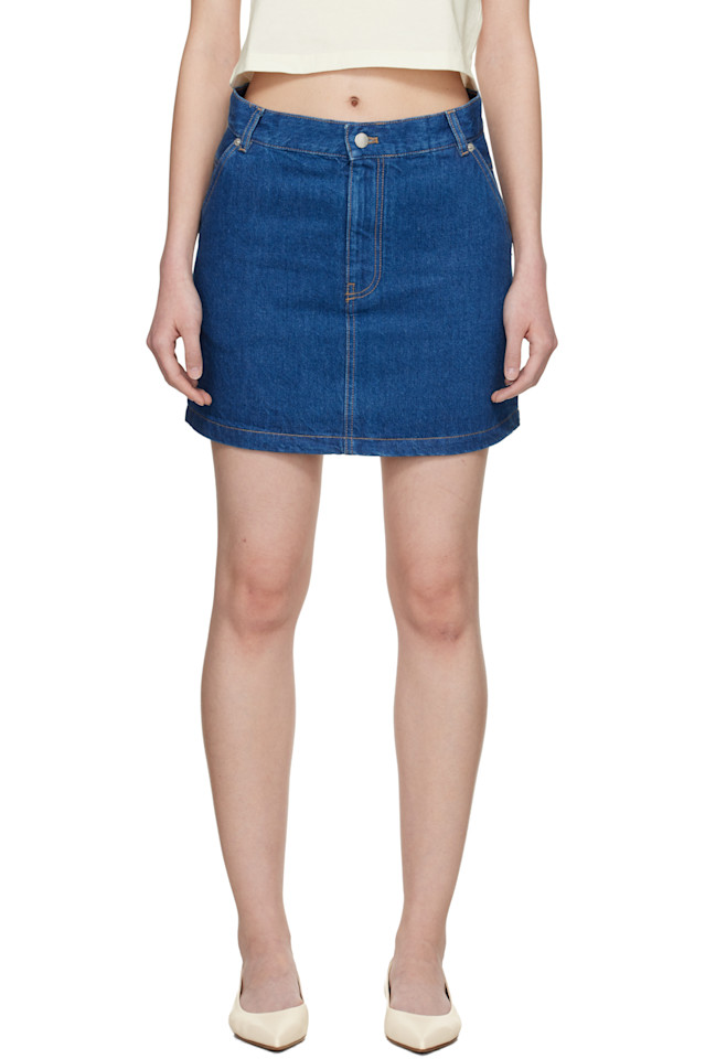 

Maison Kitsuné Синяя джинсовая мини-юбка с высокой посадкой
