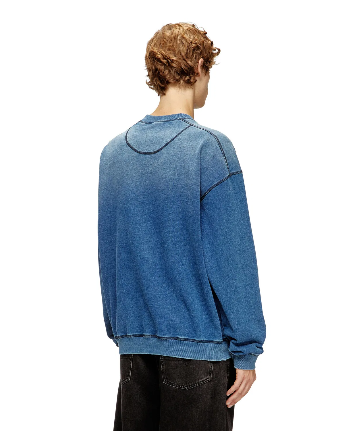 Свитшот Relaxed Fit S-CRAO-BOXT, хлопок, индиго — фото 2