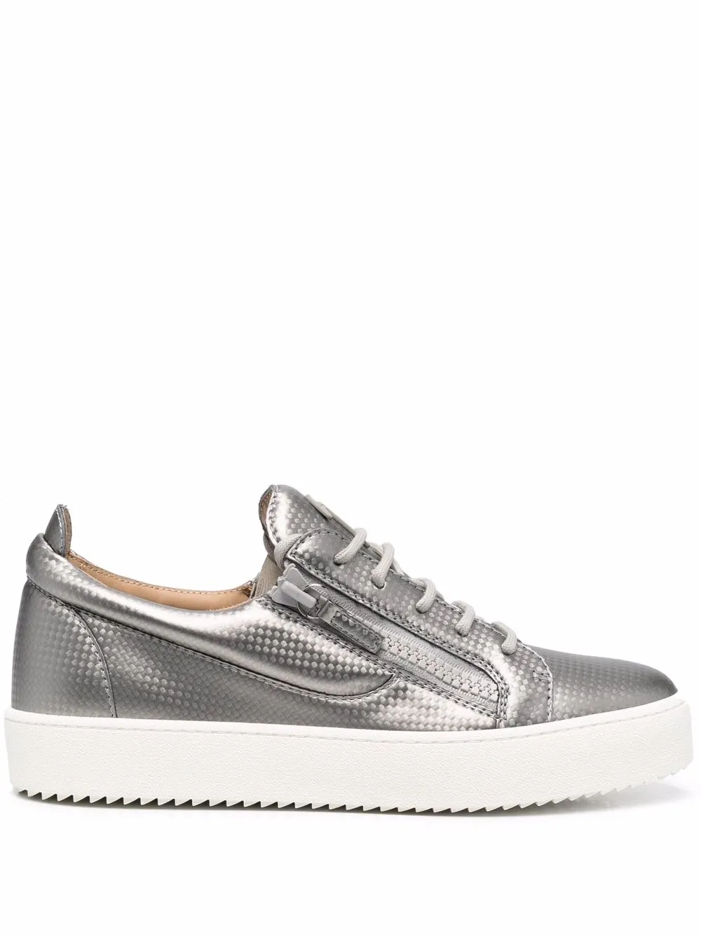 

Кеды с эффектом металлик Giuseppe Zanotti, серебяный