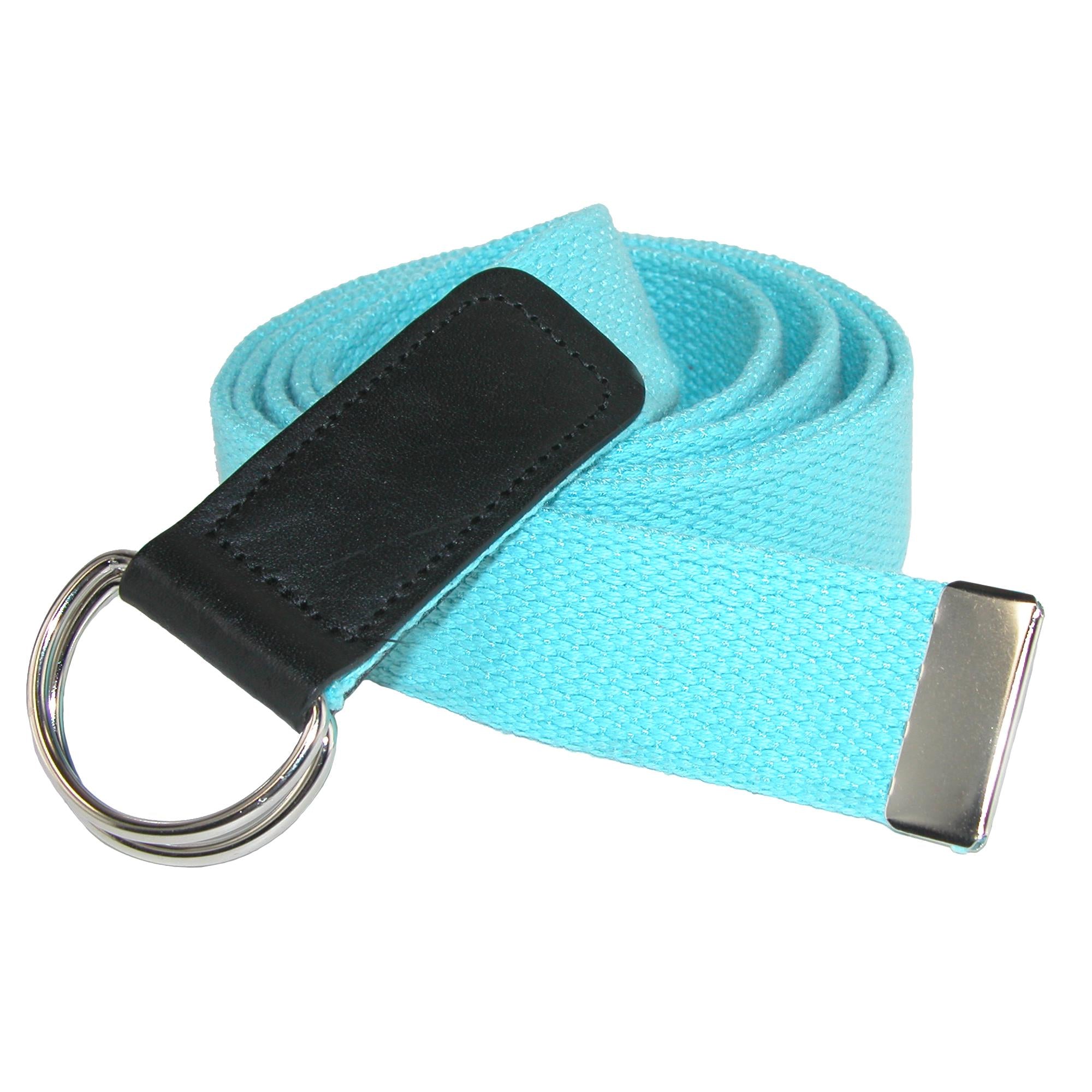 

Ремень из хлопковой ткани больших размеров с пряжкой в ​​виде двух D-образных колец CTM, голубой