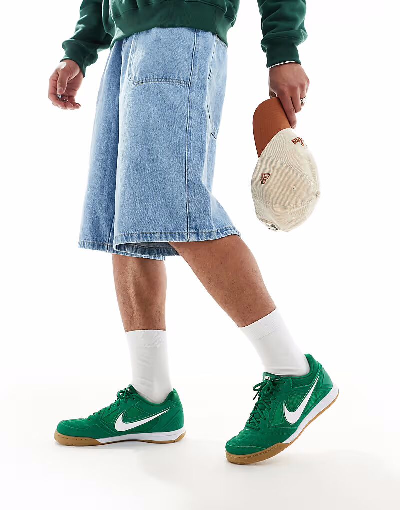 Замшевые кроссовки Nike Gato зеленого цвета — фото 3