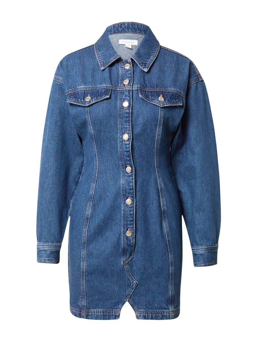 

Платье рубашка TOPSHOP Shirt Dress, синий деним