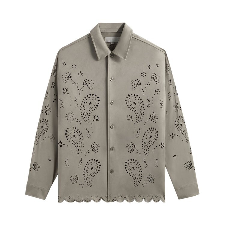 

Рубашка Kith Isaac Microsuede Long-Sleeve Button Down Shirt, серый
