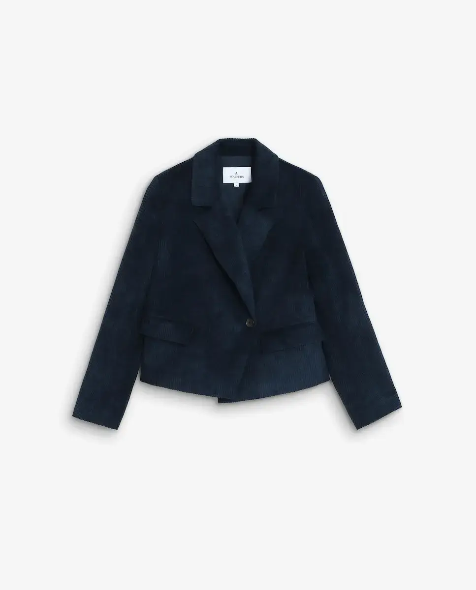 

Женский вельветовый блейзер с отложным воротником Scalpers, синий