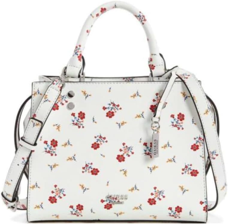 

GUESS белый розовый цветочный принт средний кроссбоди сумка-тоут