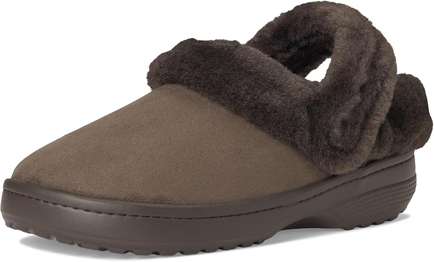 Сабо унисекс для взрослых Classic Unforgettable с подкладкой, пушистые тапочки Crocs, эспрессо — фото 2