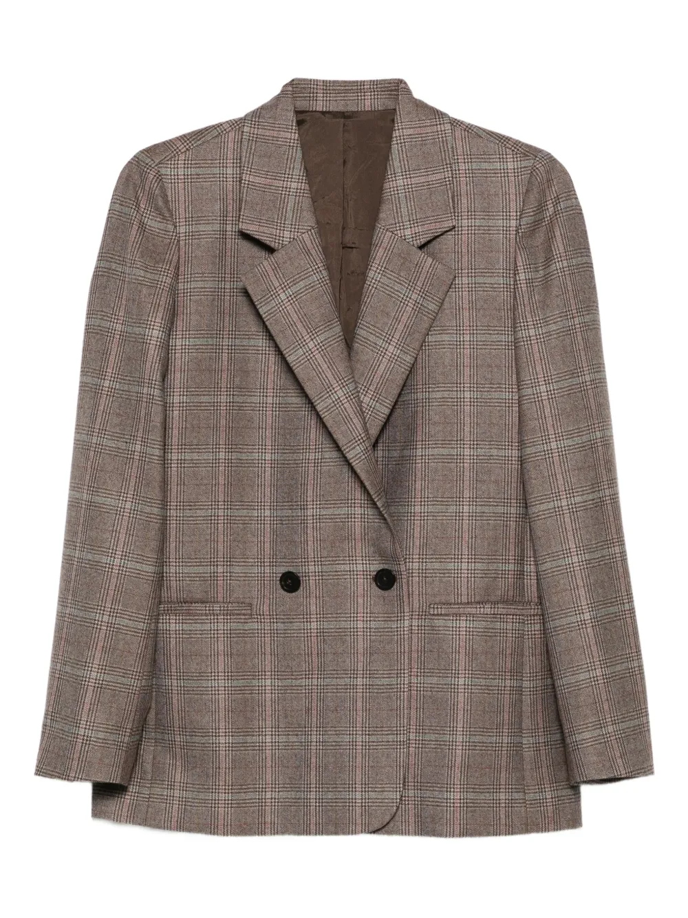 

Двубортный пиджак в клетку Eric Bompard, коричневый