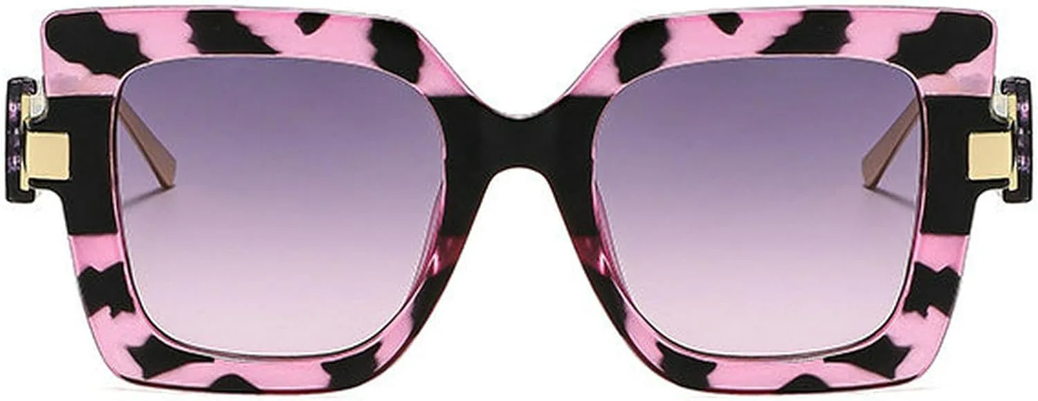 

Солнцезащитные очки COTIA большого квадратного размера для женщин и мужчин, винтажный дизайн, модные, для отдыха на природе и путешествий, Purple Leopard