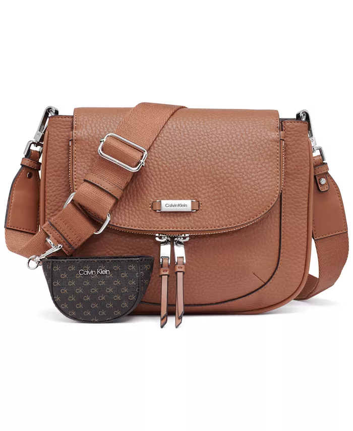 

Zulle Zip-Around Crossbody с фирменным Hang Off Calvin Klein, коричневый