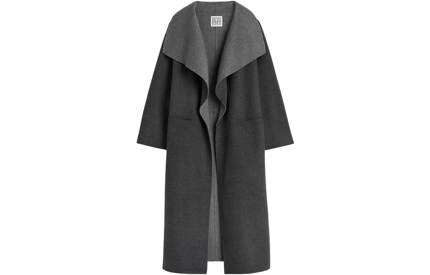 

Фирменное шерстяное кашемировое пальто TOTEME, Dark Heather Gray
