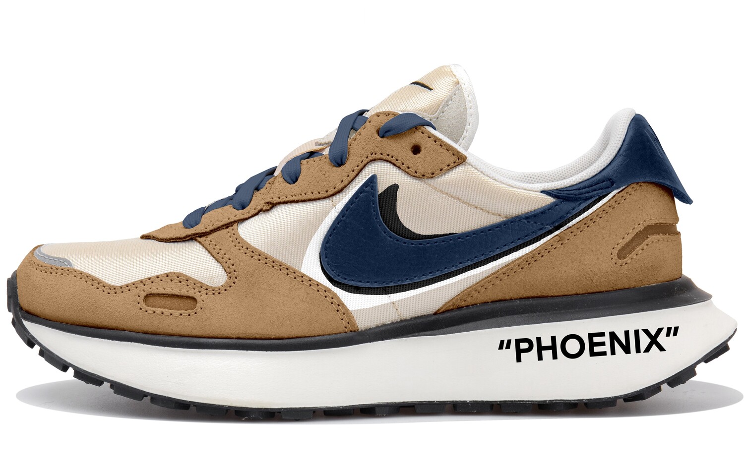 

Кроссовки Nike Phoenix Waffle Lifestyle Shoes Women's Low-top Beige/Blue/Brown, бежевый/синий/коричневый