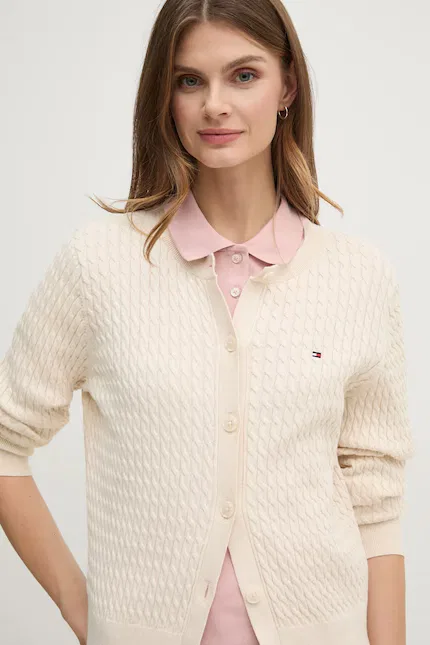 Кардиган вязаный Tommy Hilfiger, бежевый
