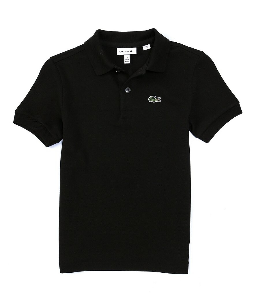 

Рубашка-поло из пике с короткими рукавами Lacoste Little Boys 2T-6T, черный