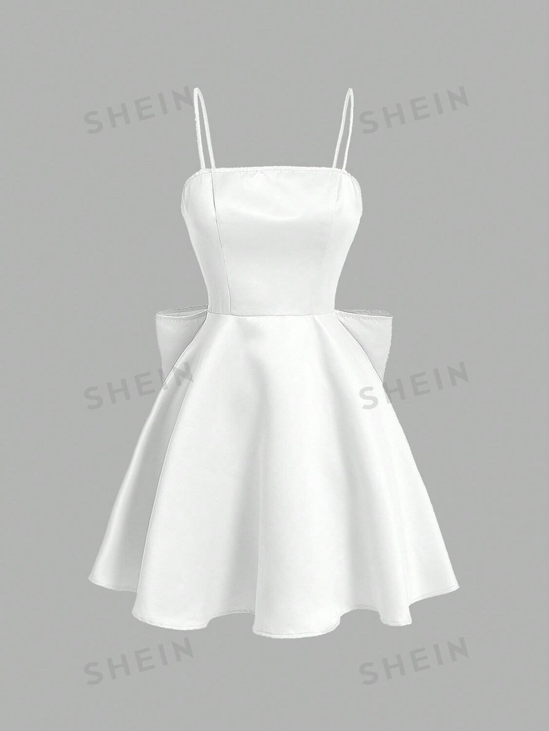 

Платье на бретельках Shein Mod с декором, белый