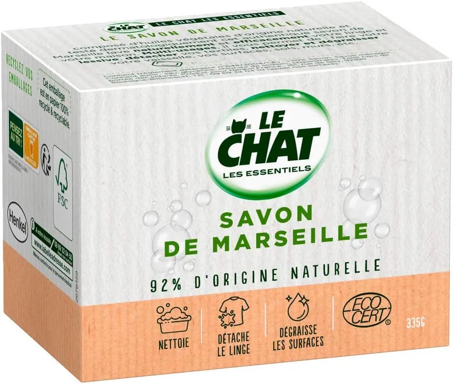 Твердое многоцелевое мыло Le Chat Les Essentiels Savon de Marseille, 335 г Le Chat