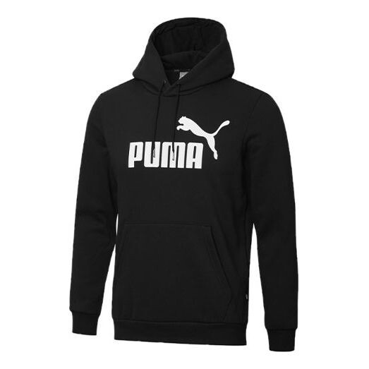 

Толстовка ess logo sports hooded printed fleece black Puma, черный