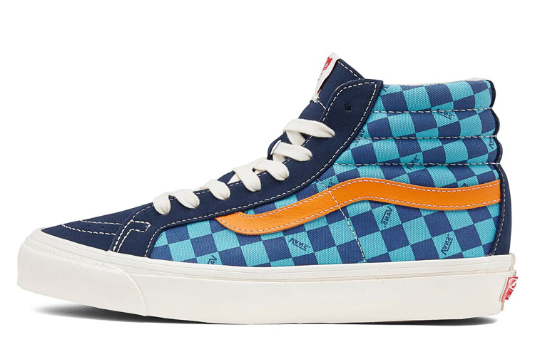 

Кроссовки Vans SK8 Skateboard Shoes Unisex High-Top Blue Checkered