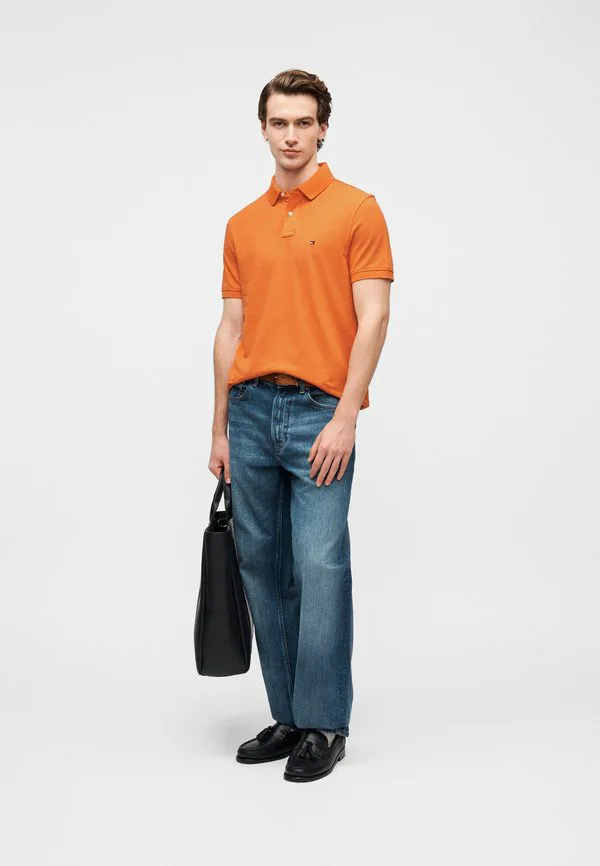 Рубашка-Поло из пике стандартного кроя 1985 года Tommy Hilfiger, Orange Tulip — фото 2