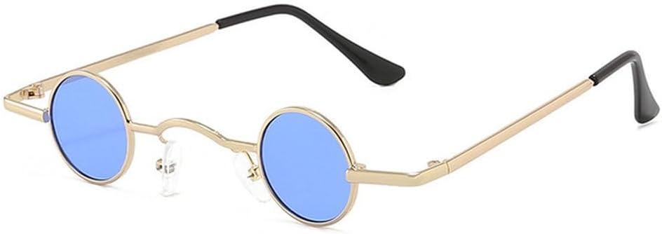

Винтажные круглые солнцезащитные очки для мужчин, роскошные, в маленькой металлической оправе, женские, в стиле ретро, ​​модные очки с защитой от УФ-излучения UV400 HHZZYVY, Gold-blue
