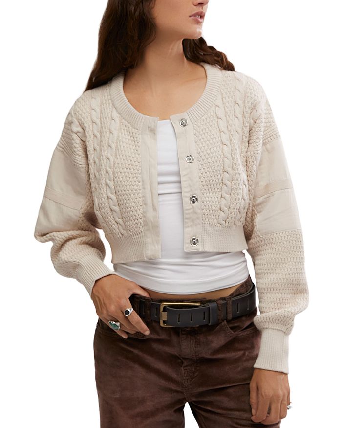 

Кардиган-свитер Heritage с круглым вырезом Free People, белый