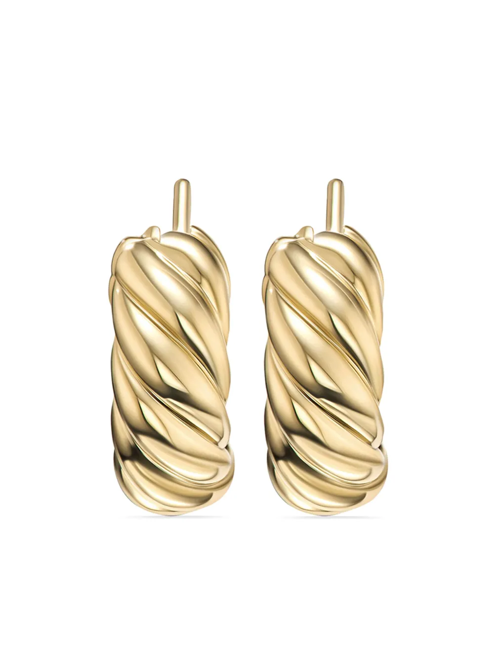 

Серьги-кольца Sculpted Cable из желтого золота (14.4 мм) David Yurman, золотой