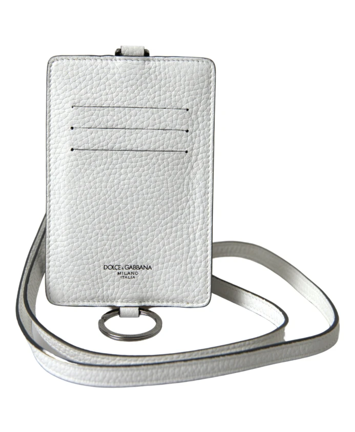 

Кожаный кошелек с логотипом на ремешке Dolce & Gabbana, белый