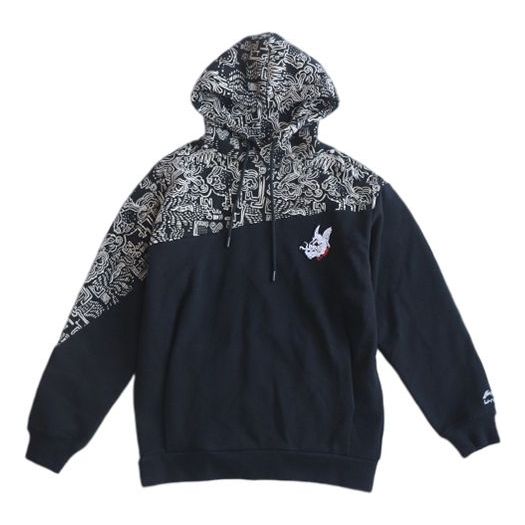 

Куртка Li-Ning Sports Basketball Series Casual Sports Printing Hoodie 'Black White', черный