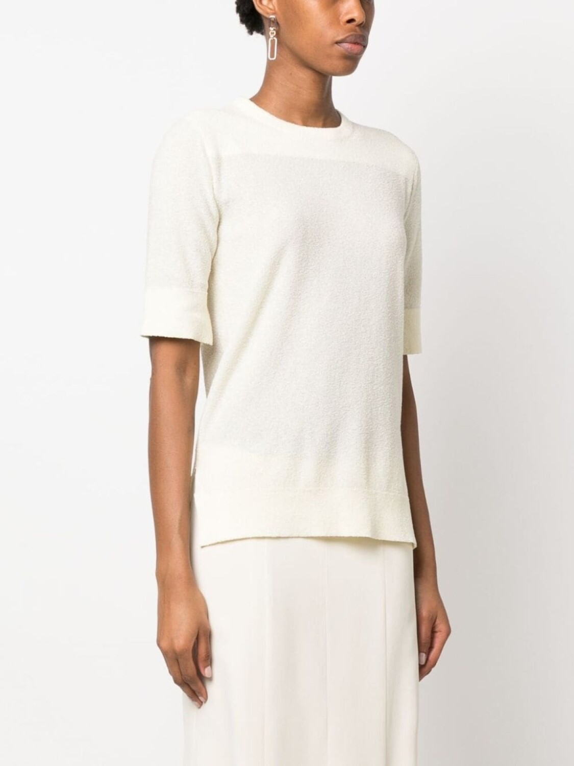 Футболка Jil Sander Crew Neck, кремово-белый — фото 3