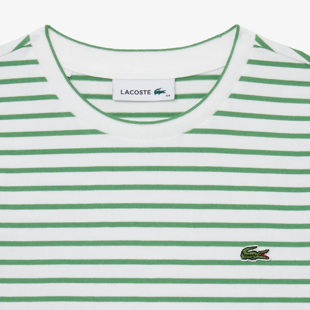 Футболка Lacoste Spring Green в полоску, женская, хлопок — фото 2