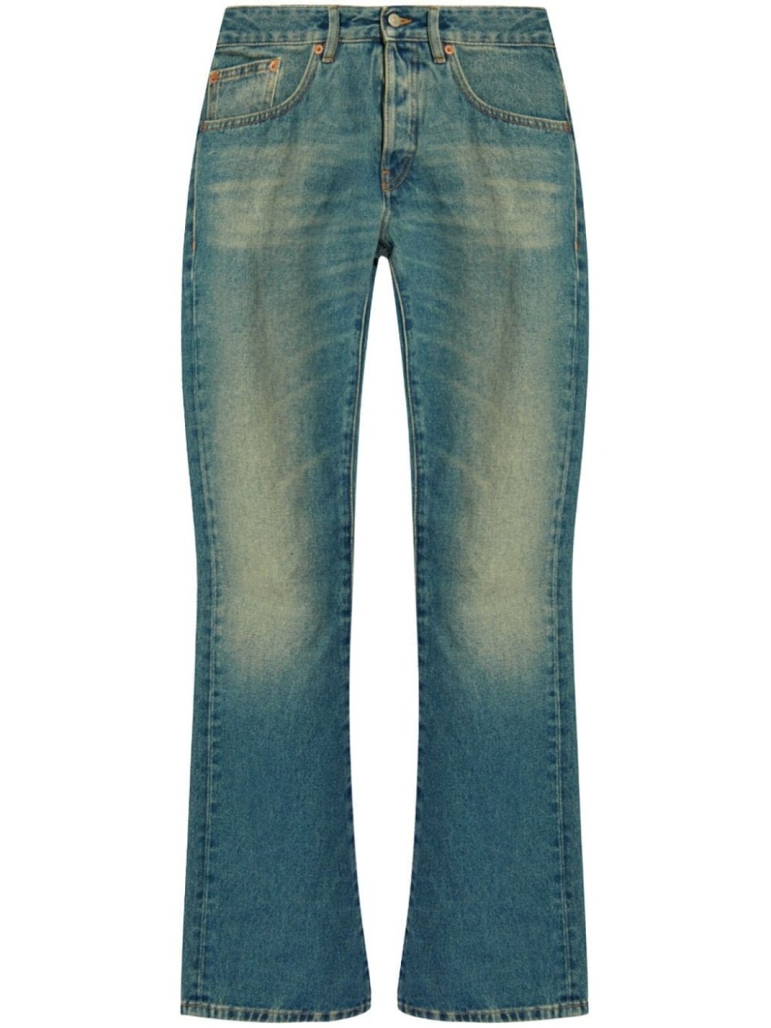 

MM6 Maison Margiela джинсы из хлопка с низкой посадкой, синий