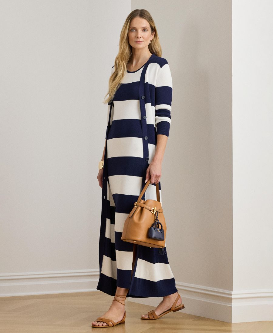 

Женский полосатый кардиган до щиколотки Lauren Ralph Lauren, Refined Navy/White