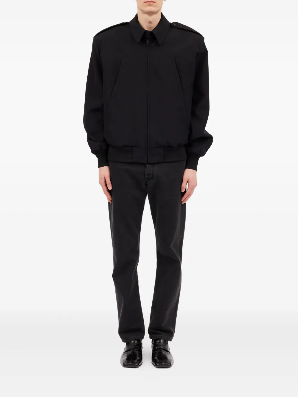 Шерстяная куртка с воротником MM6 Maison Margiela, черный — фото 2