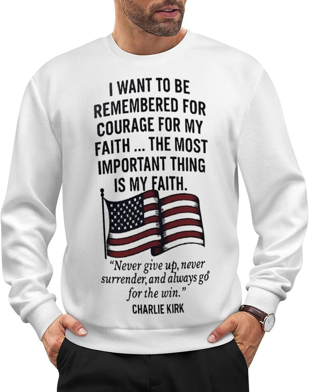 

Свитер мужской Charlie Kirk с длинным рукавом CONGIRLBOON