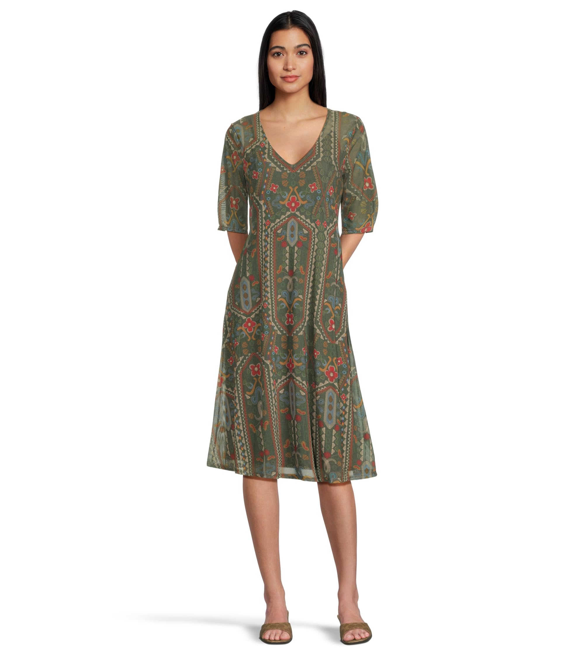 

Платье Johnny Was Sayler Mesh Midi Dress Skylar Bloom, цвет Skylar Bloom