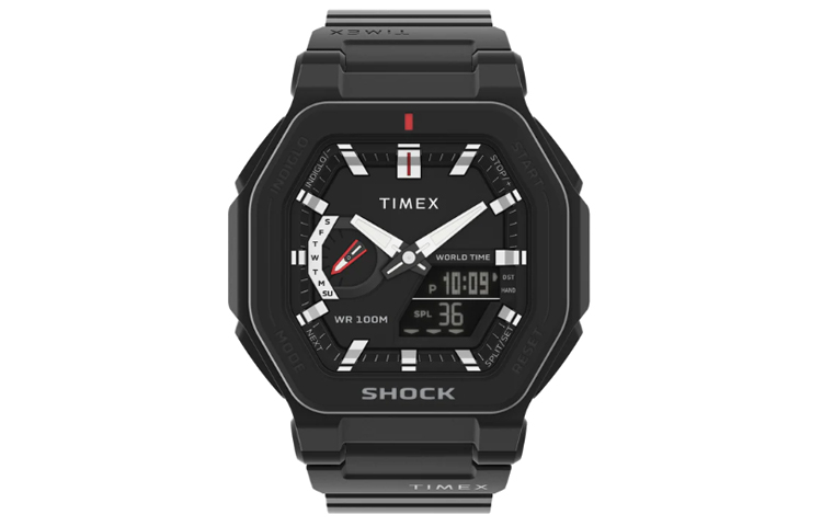 

TIMEX Часы Command Collection Wrist Watch Quartz Movement Resin Strap 45mm Black Dial Men's Watch TW2V35600, Black Dial