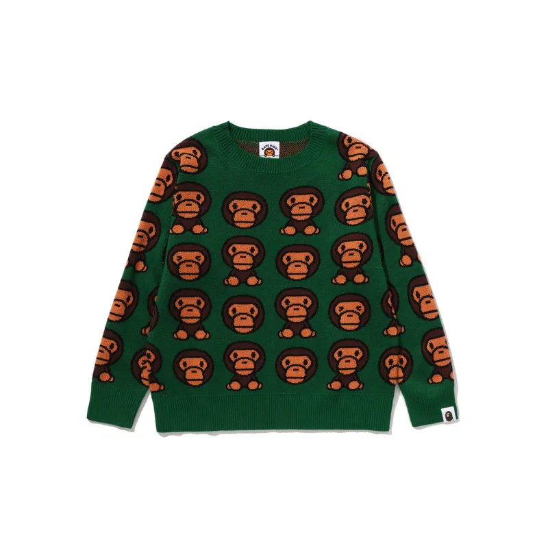 Свитер A BATHING APE для детей 3-7 лет зеленый