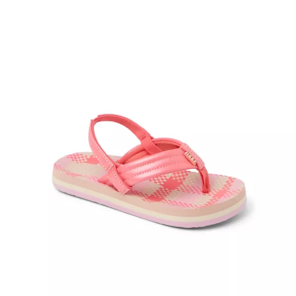 

Детские сандалии Little Ahi без застежек Reef, цвет pinkplaid