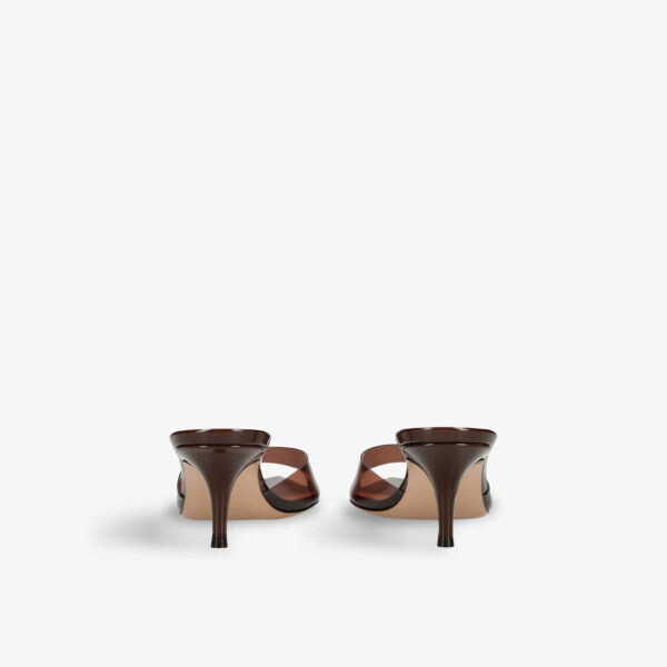 Мюли Vernice на каблуке из ПВХ с открытым носком Gianvito Rossi, коричневый — фото 4