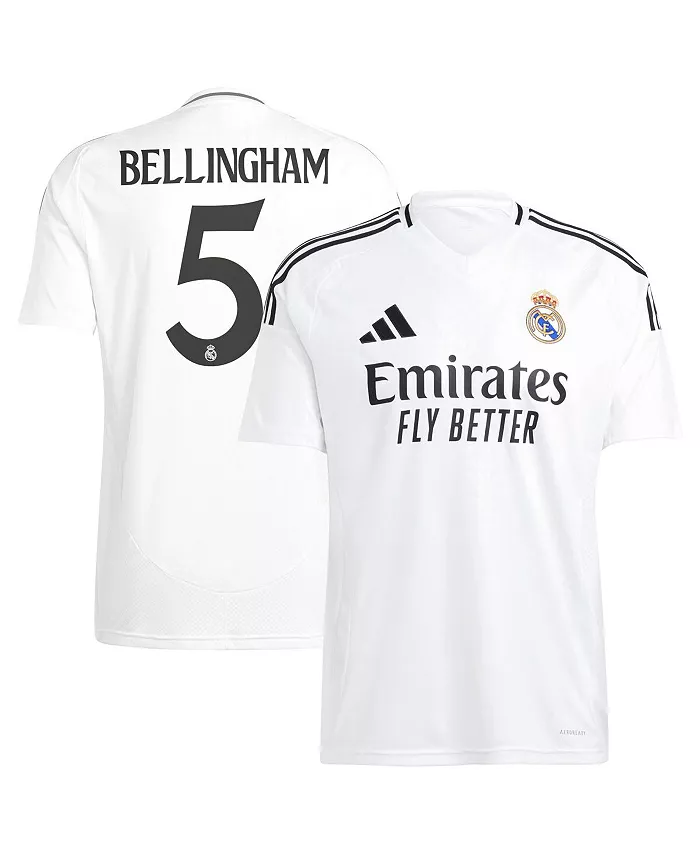 

Мужская футболка Jude Bellingham белая Real Madrid 2024/25 домашняя реплика игровой формы adidas