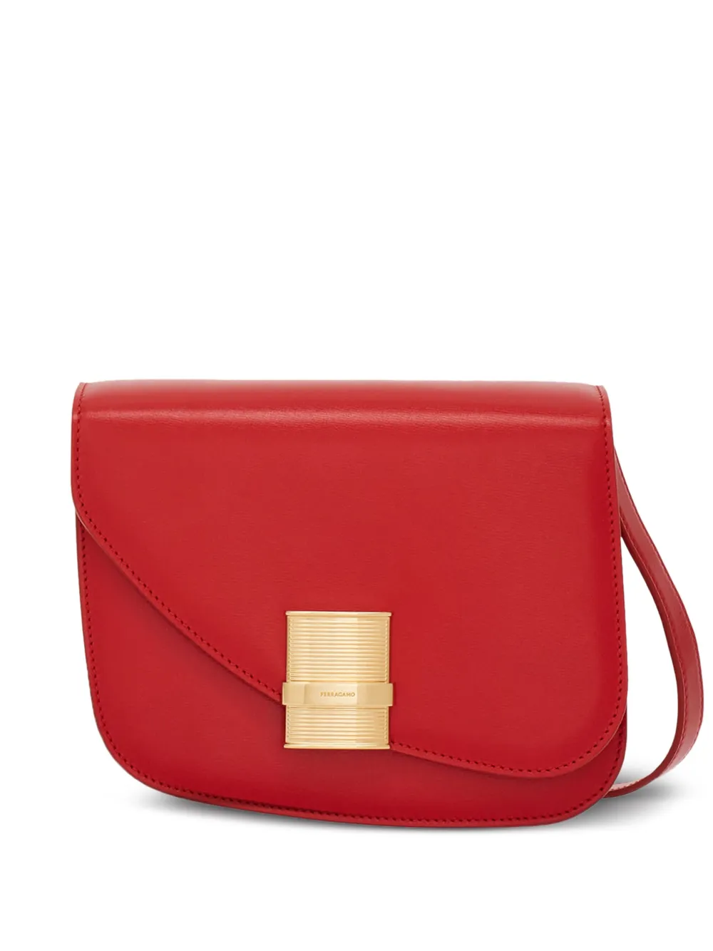 

Маленькая сумка через плечо Asymmetric Ferragamo, красный