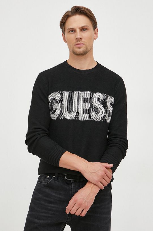 

Свитер из смесовой шерсти Guess, черный