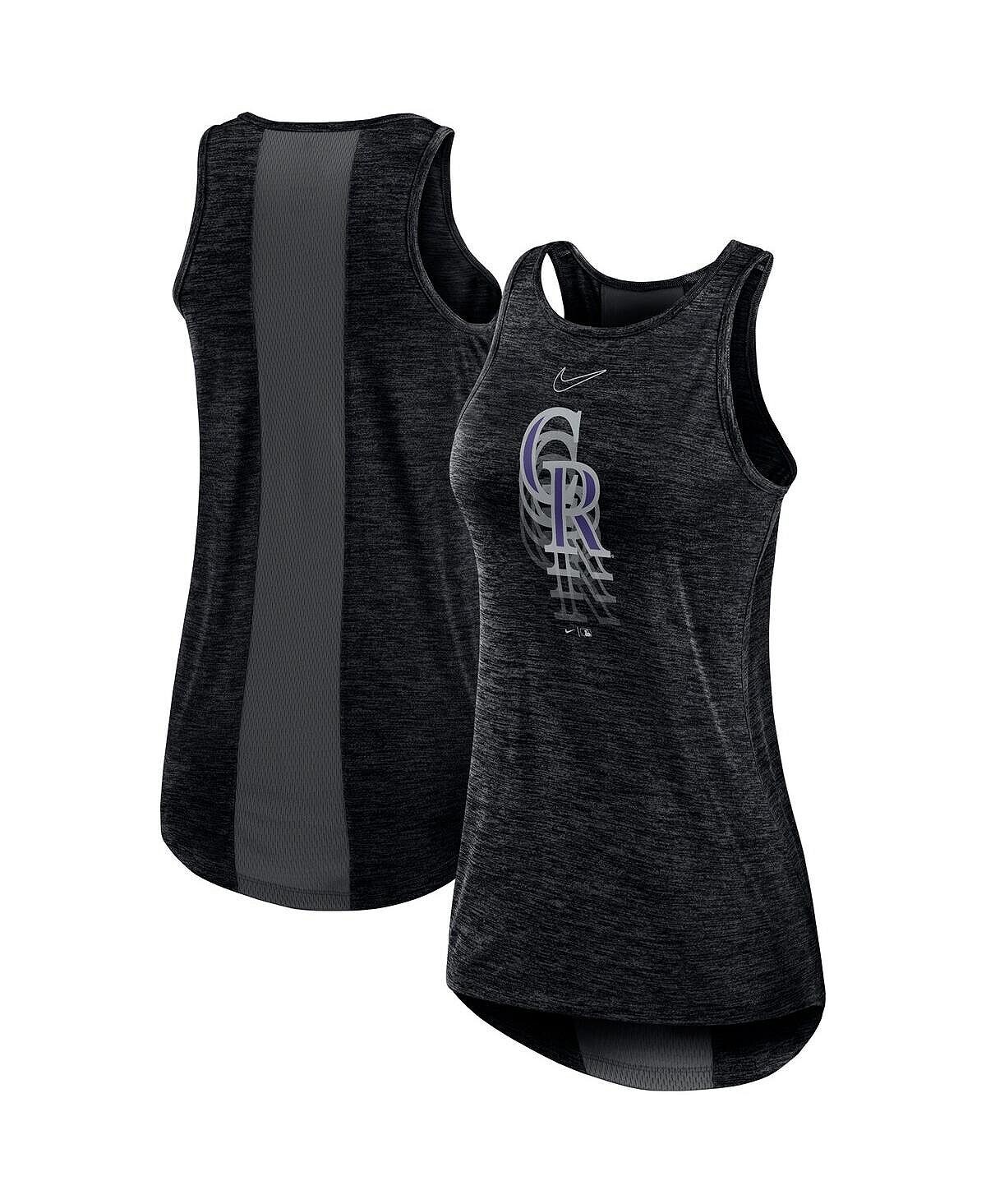

Женская черная майка с высоким воротником и логотипом Colorado Rockies Nike, черный