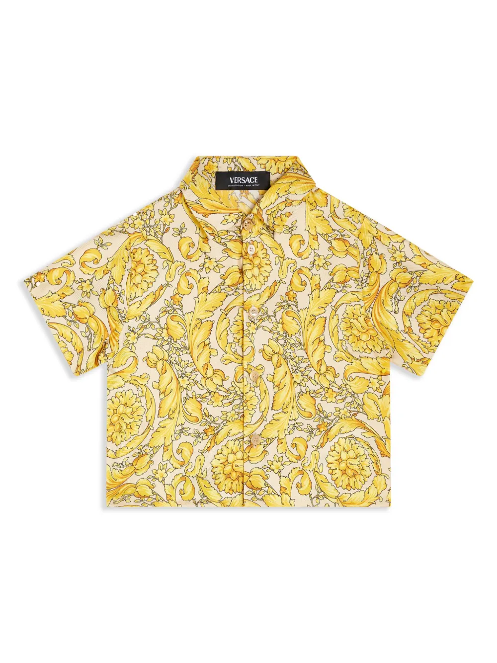 

Рубашка с принтом Barocco Versace Kids, желтый