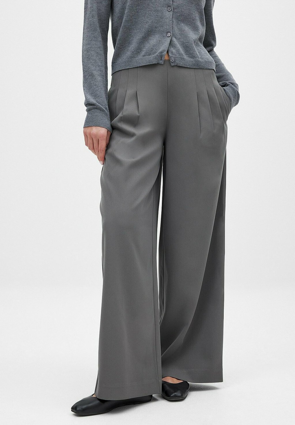 

Брюки WIDE MID WAIST NA-KD, серый