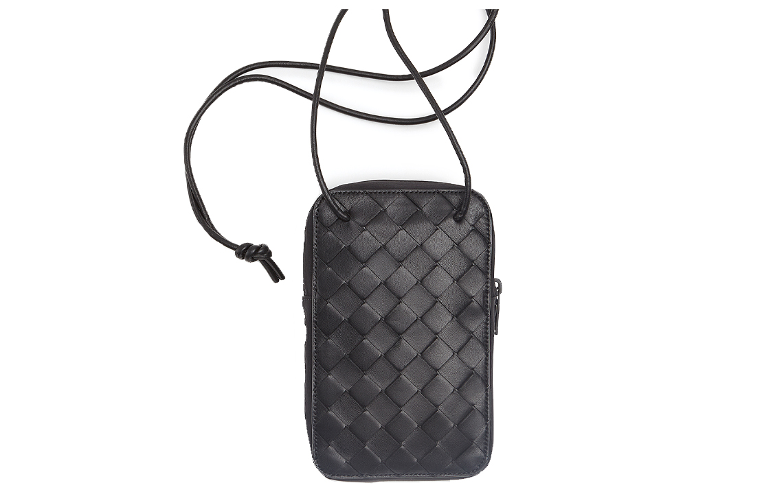 

Bottega Veneta Овчина с нейлоновой сумкой для хранения, женская наплечная сумка, черная
