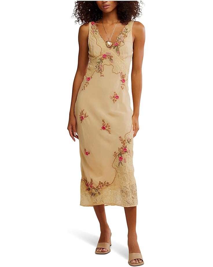 

Платье Free People Meet Again Midi Dress, цвет Biege